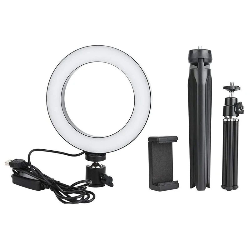16cm LED Dimmable LED Video Ring Light Camera Lamp Kit with USB Connection for Desktop Tripod Mobile Phone Holder
16cm LED Dimmable LED Video Ring Light Camera Lamp Kit with USB Connection for Desktop Tripod Mobile Phone Holder