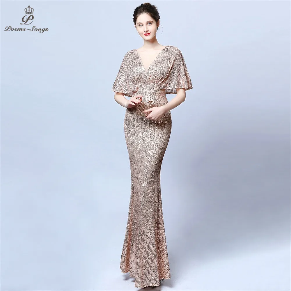 New Sexy short sleeve sequin Evening dress vestidos de gala robe de soiree evening gowns for women Party prom dresses
New Sexy short sleeve sequin Evening dress vestidos de gala robe de soiree evening gowns for women Party prom dresses
