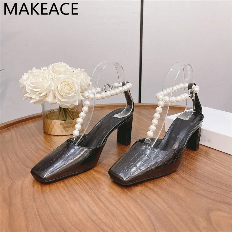 Crocodile Pattern High Heel Pumps Women Square Toe Real Leather Shallow Mouth Pearl Chain Ankle Strap Sandals Sexy Party Shoes
Crocodile Pattern High Heel Pumps Women Square Toe Real Leather Shallow Mouth Pearl Chain Ankle Strap Sandals Sexy Party Shoes