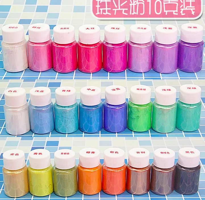 10 г/лот Slime Art DIY жемчужный порошок Llizuny окраска пигмент Хрустальная глина Ил слюда