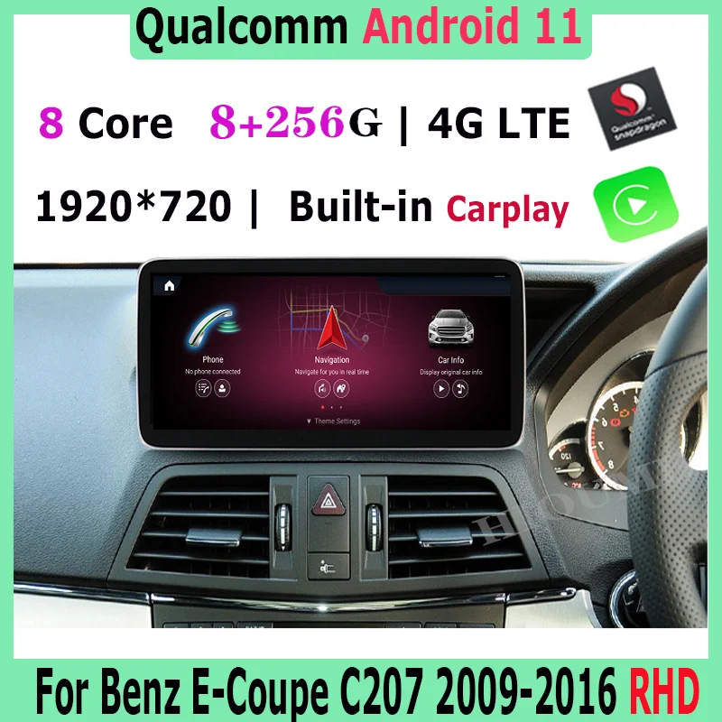 Мультимедийное радио 10,25 "Android 11 8Core 6 + 256G Snapdragon, GPS, для автомобилей Mercedes Benz E Coupe 2-дверный C207 E207 2009-2015 RHD
Мультимедийное радио 10,25 "Android 11 8Core 6 + 256G Snapdragon, GPS, для автомобилей Mercedes Benz E Coupe 2-дверный C207 E207 2009-2015 RHD