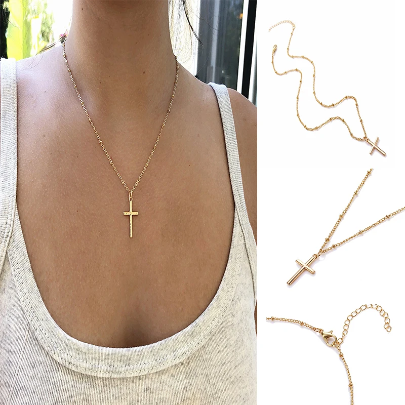 Simple Cross Gold Necklace for Women Vintage Fashion Choker Birthday/Party Couple Gift Jewelry Chain Slive Pendant Clavicle Chai
Simple Cross Gold Necklace for Women Vintage Fashion Choker Birthday/Party Couple Gift Jewelry Chain Slive Pendant Clavicle Chai