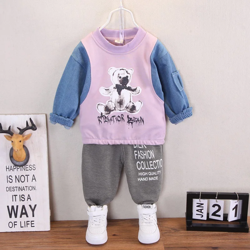 2021 Spring Autumn New Baby Boy Denim Color-blocking Cartoon Shirt Tops+Pants 2-piece Suits Kids infant toddler Casual Tracksuit
2021 Spring Autumn New Baby Boy Denim Color-blocking Cartoon Shirt Tops+Pants 2-piece Suits Kids infant toddler Casual Tracksuit