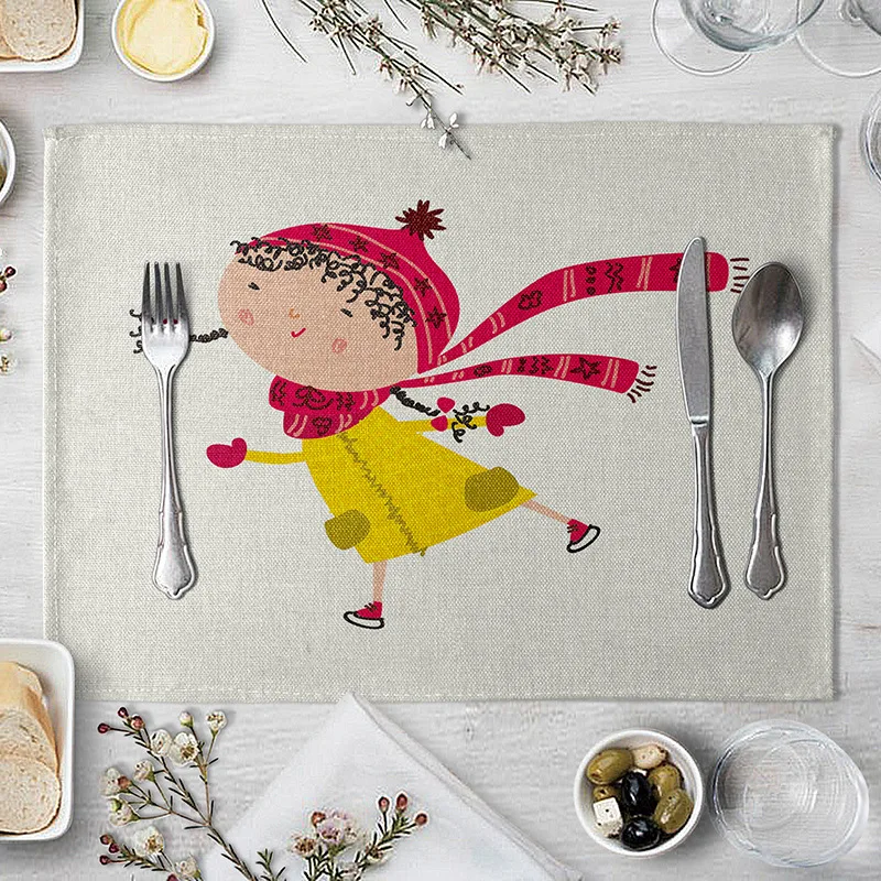 Little Girls Table Mat Linen Home Rectangle Table Mats Cute Girls Placemat for Dining Table Kitchen Decoration Accessories
Little Girls Table Mat Linen Home Rectangle Table Mats Cute Girls Placemat for Dining Table Kitchen Decoration Accessories