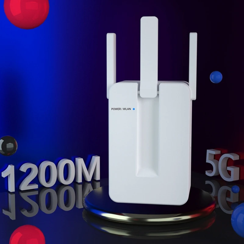 Wi-Fi Range Extender Dual-Band Wireless Signal Booster Repeater (Up to 1200Mbps Speed) External Three Antennas
Wi-Fi Range Extender Dual-Band Wireless Signal Booster Repeater (Up to 1200Mbps Speed) External Three Antennas