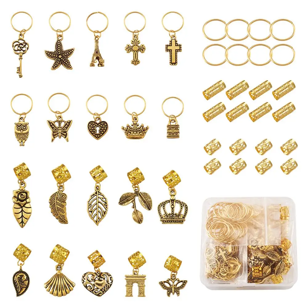 1Box Tibetan Style Hair Braid Rings Pendants Hair Coil Cuffs with Open Jump Rings For DIY Handmade Jewelry Hair Accessories
1Box Tibetan Style Hair Braid Rings Pendants Hair Coil Cuffs with Open Jump Rings For DIY Handmade Jewelry Hair Accessories