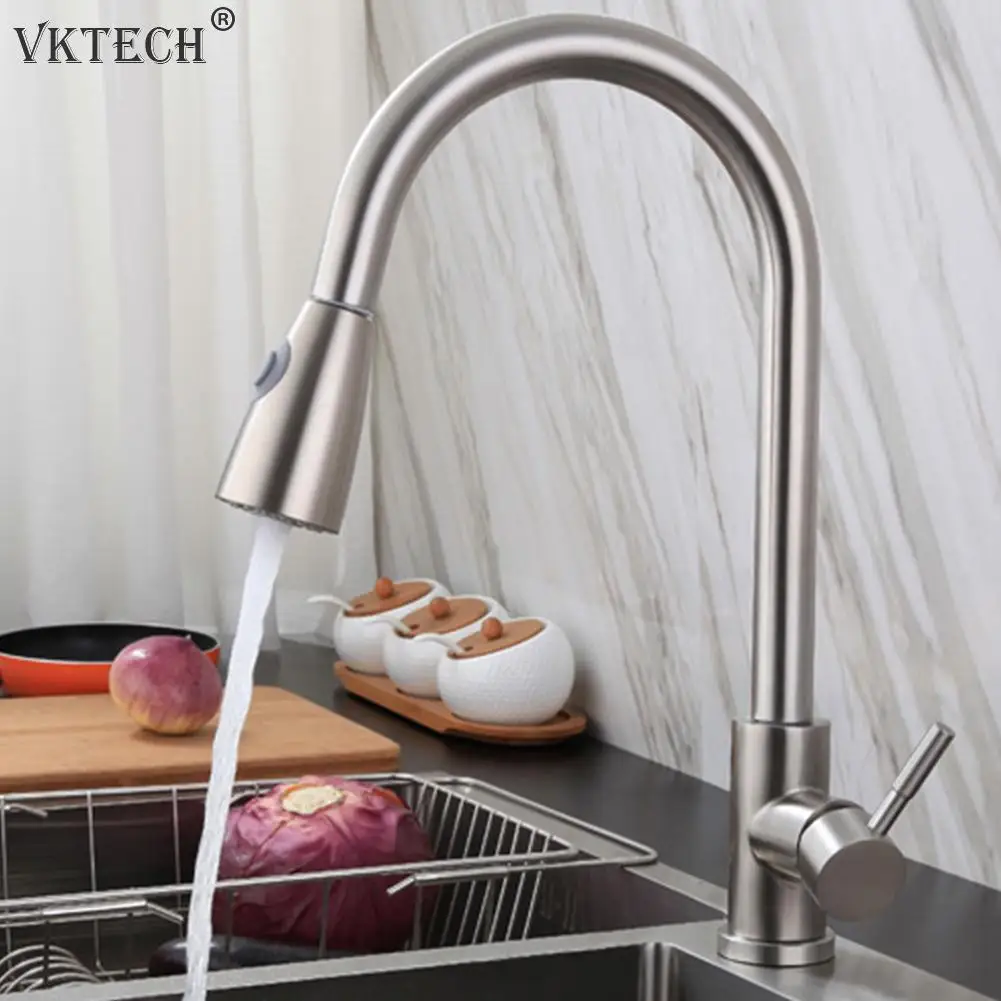 Stainless Steel Kitchen Faucets Single Handle Pull Out Water Tap Single Hole Handle Swivel 360 Degree Water Mixer Tap
Stainless Steel Kitchen Faucets Single Handle Pull Out Water Tap Single Hole Handle Swivel 360 Degree Water Mixer Tap