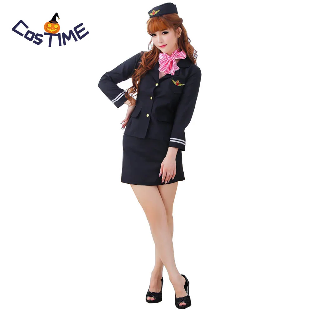 Airline Stewardess Uniform Women Sexy Professional Uniform Skies Flight Attendant Costume Cosplay Halloween Fancy Dress
Airline Stewardess Uniform Women Sexy Professional Uniform Skies Flight Attendant Costume Cosplay Halloween Fancy Dress
