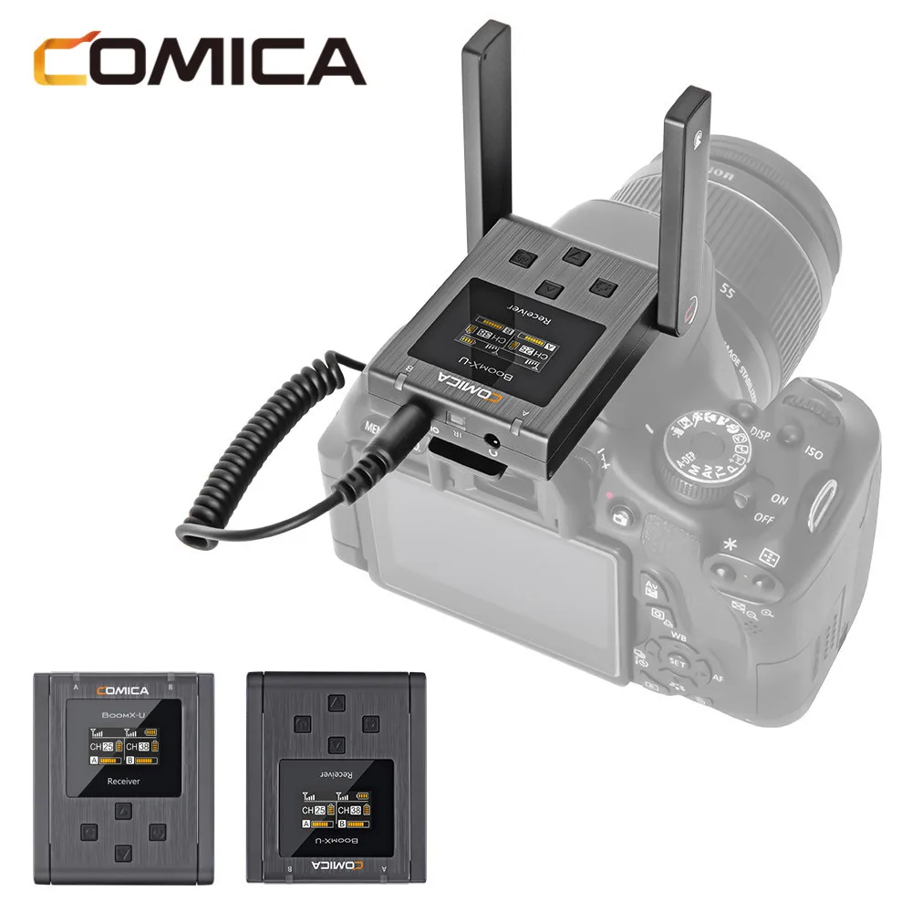 Comica BoomX-U U2 UHF Wireless Lavalier Microphone System with 1 Receiver, 2 Transmitters
Comica BoomX-U U2 UHF Wireless Lavalier Microphone System with 1 Receiver, 2 Transmitters