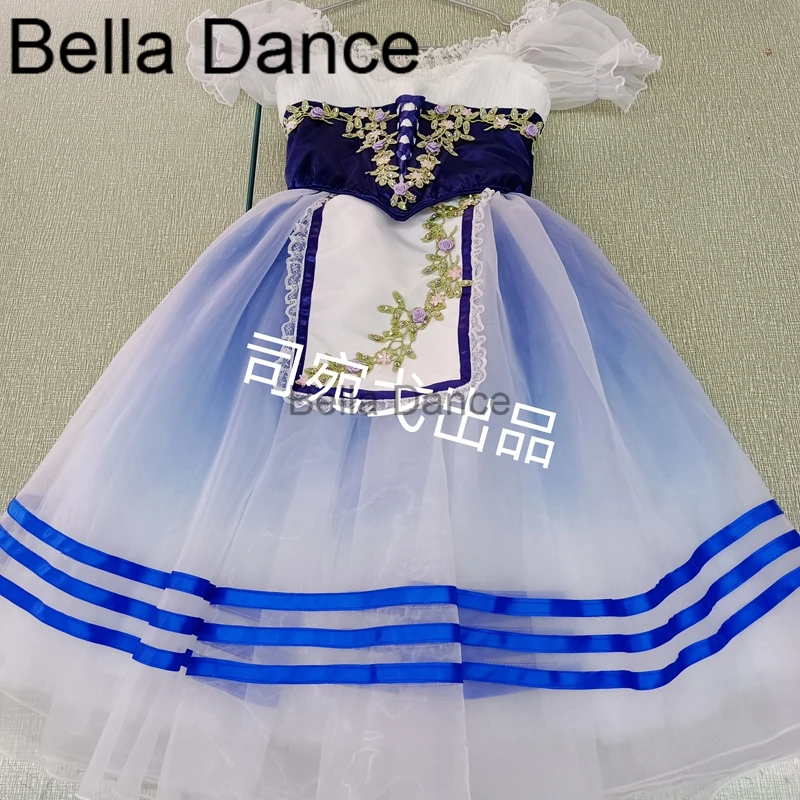 

Navy Blue Gradient Coppelia Giselle Professional Ballet Tutu Dress Girls Child Ballerina Dress BT4035