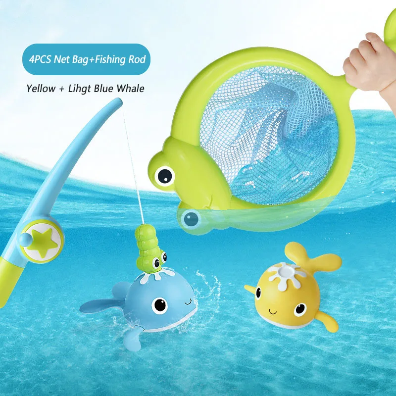 4Pcs/Set Magnetic Baby Water Bath Toy Clockwork Swim Plastic Whale Network Bag Pick Up & Fishing Rod Toys Infant Bathtub Game
4Pcs/Set Magnetic Baby Water Bath Toy Clockwork Swim Plastic Whale Network Bag Pick Up & Fishing Rod Toys Infant Bathtub Game