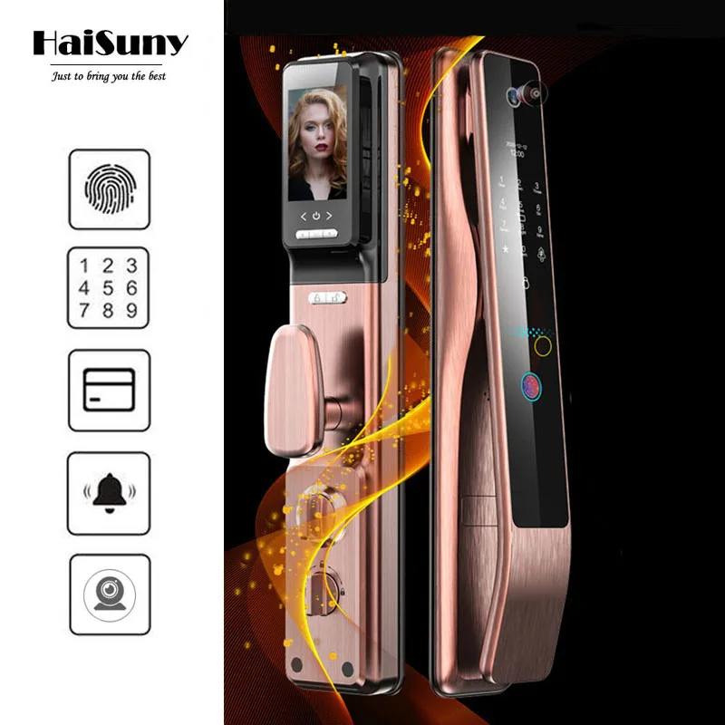 

Умный дверной замок HAISUNY, 2021 дюйма, биометрический, отпечаток пальца, пароль, IC-карта, отпечаток пальца, разблокировка