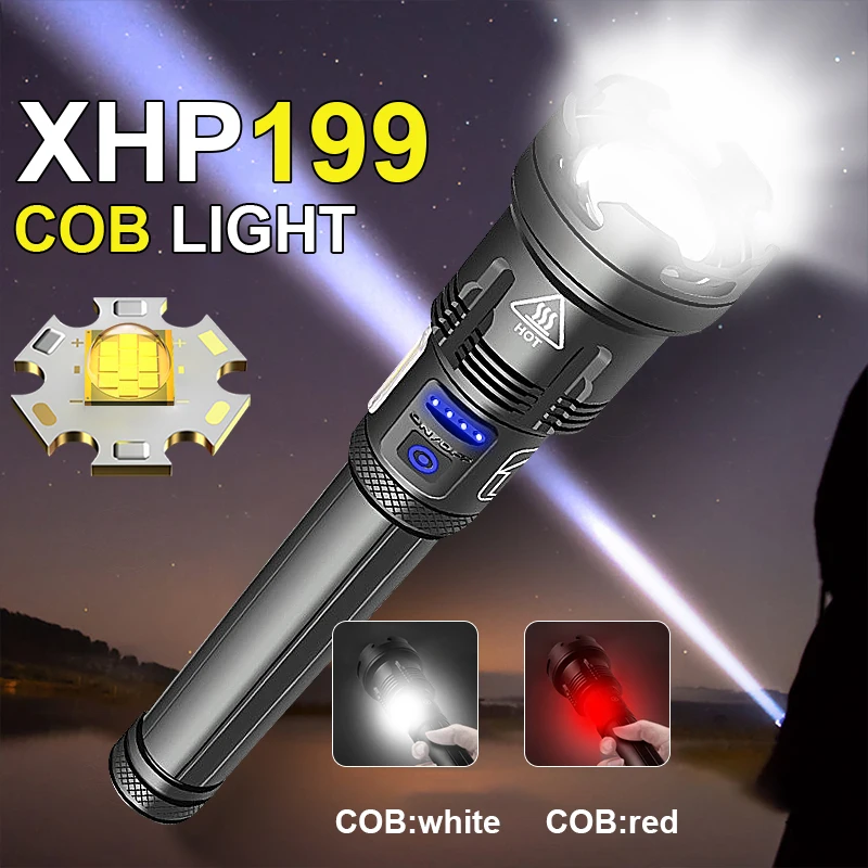 Новейшая сверхмощная светодиодная вспышка XHP199 18650 XHP160 XHP70.2, светодиодный фонарь с USB-зарядкой, тактическая вспысветильник, COB светильник
Новейшая сверхмощная светодиодная вспышка XHP199 18650 XHP160 XHP70.2, светодиодный фонарь с USB-зарядкой, тактическая вспысветильник, COB светильник