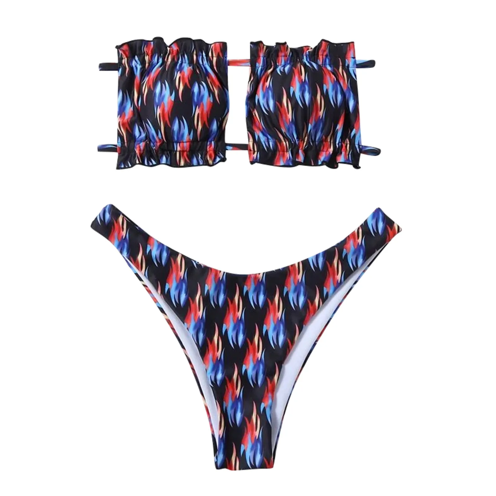 Women's Swimsuits 2021sexy Micro Bikiniwomen Sexy Geometric Style Fire Print Bandeau Tie Side Swimsuit Bikini Beachwear Swimwear
Women's Swimsuits 2021sexy Micro Bikiniwomen Sexy Geometric Style Fire Print Bandeau Tie Side Swimsuit Bikini Beachwear Swimwear