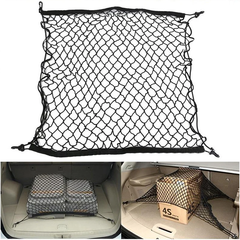 Car Rear Trunk Mesh Net Auto Storage Bag Cargo Stowing Tidying Luggage Organizer Black 70*70cm for Universal Automobile SUV
Car Rear Trunk Mesh Net Auto Storage Bag Cargo Stowing Tidying Luggage Organizer Black 70*70cm for Universal Automobile SUV