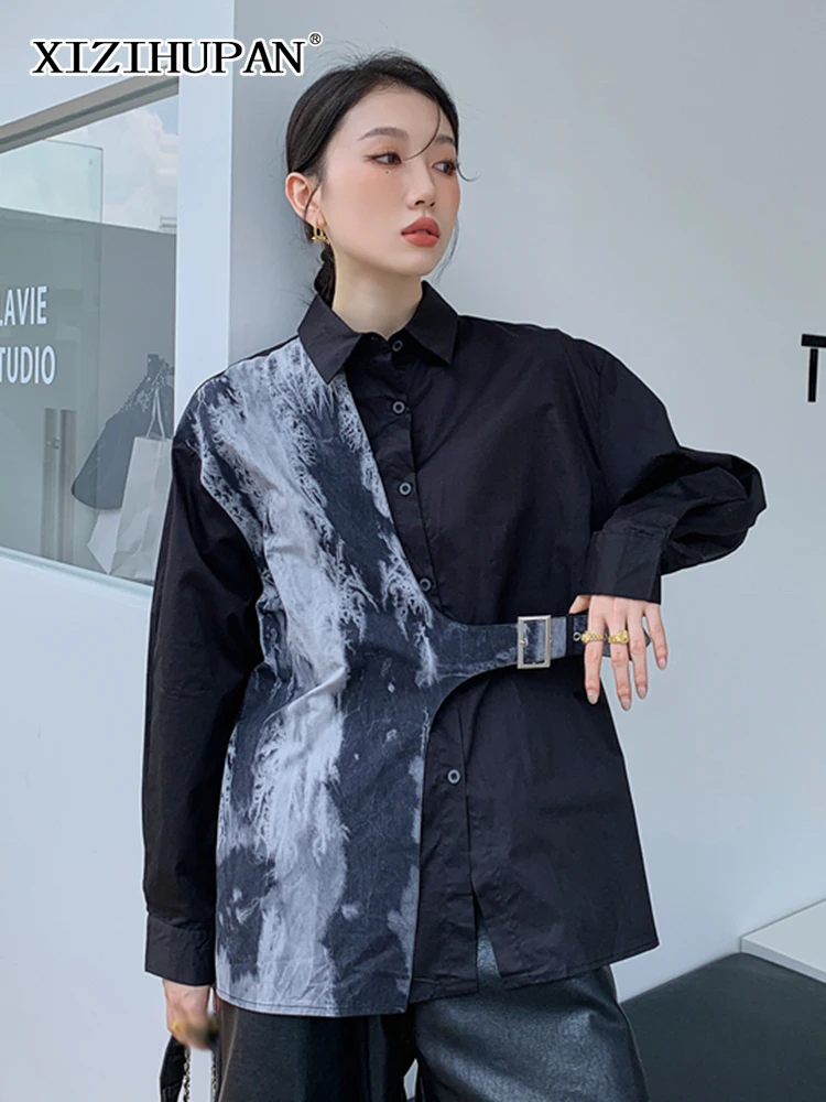 XIZIHUPAN Black Tie Dye Shirt For Women Lapel Long Sleeve Irregular Vintage Loose Colorblock Women's Blouse 2022 Spring Clothing
XIZIHUPAN Black Tie Dye Shirt For Women Lapel Long Sleeve Irregular Vintage Loose Colorblock Women's Blouse 2022 Spring Clothing