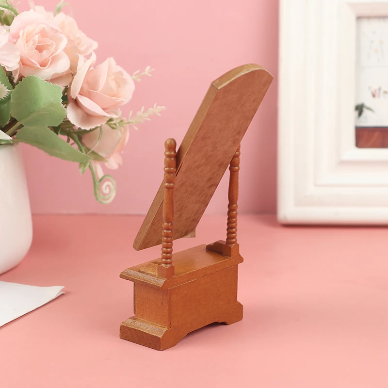 1:12 Dollhouse Miniature Wood Full-Length Dressing Mirror Model With Drawer 
1:12 Dollhouse Miniature Wood Full-Length Dressing Mirror Model With Drawer