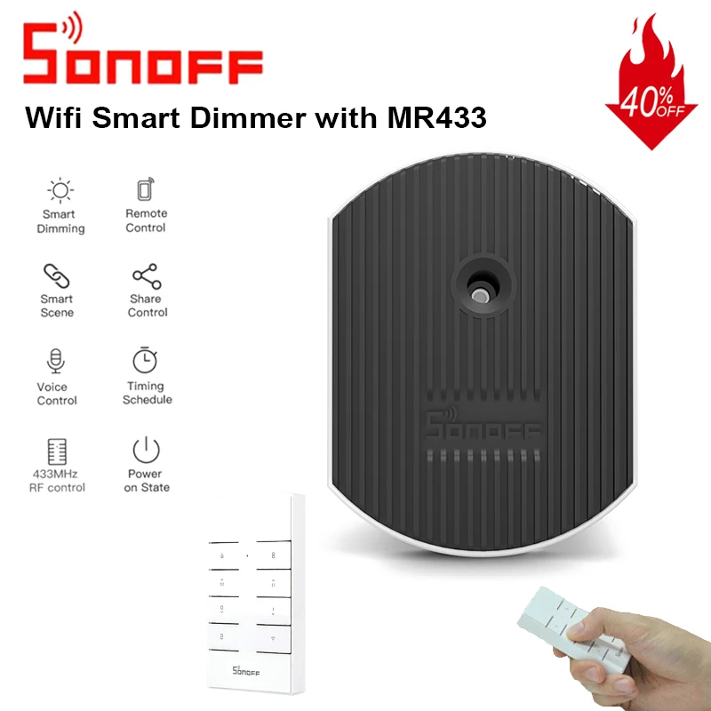 

Sonoff D1 Smart Dimmer Switch Wifi Switch Module 433Mhz RF Remote Voice Control Light Adjust via eWeLink APP Alexa Google Home