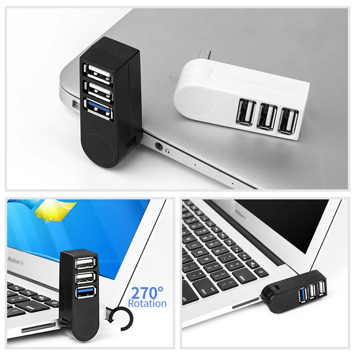 USB Hub Adapter Universal Mini Rotatable 3 Port High Speed U Disk Reader Splitter Data Transfer USB Expander for Macbook Pro PC
USB Hub Adapter Universal Mini Rotatable 3 Port High Speed U Disk Reader Splitter Data Transfer USB Expander for Macbook Pro PC