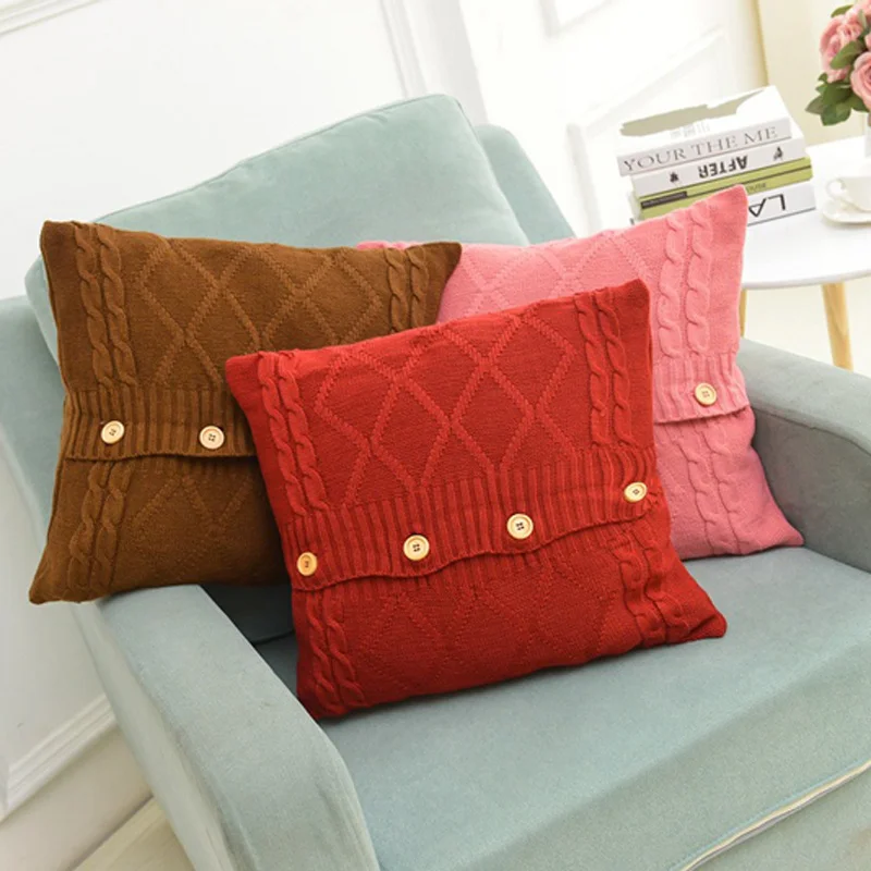 Woollen Yarn Solid 45*45 Throw Cushions Cover Office Home Decor Kintted Pillowcase Outdoor Garden Sofa Decorative Pillow Cover
Woollen Yarn Solid 45*45 Throw Cushions Cover Office Home Decor Kintted Pillowcase Outdoor Garden Sofa Decorative Pillow Cover