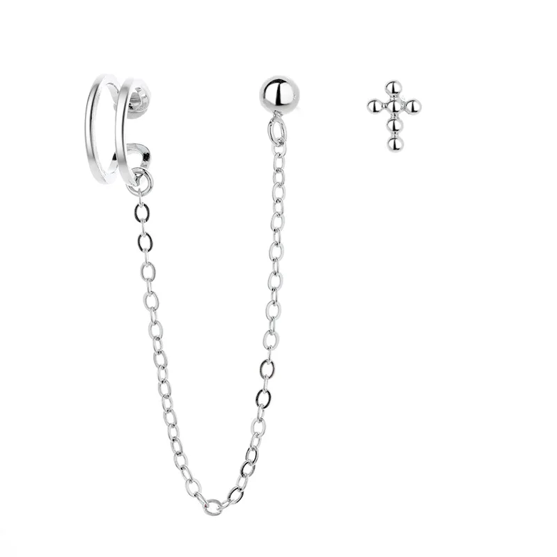 Silver Color Personality Japan Korea Harajuku Line Ear Bone Ear Clip Creative Design Asymmetric Cross Ear Cuff For Women 
Silver Color Personality Japan Korea Harajuku Line Ear Bone Ear Clip Creative Design Asymmetric Cross Ear Cuff For Women