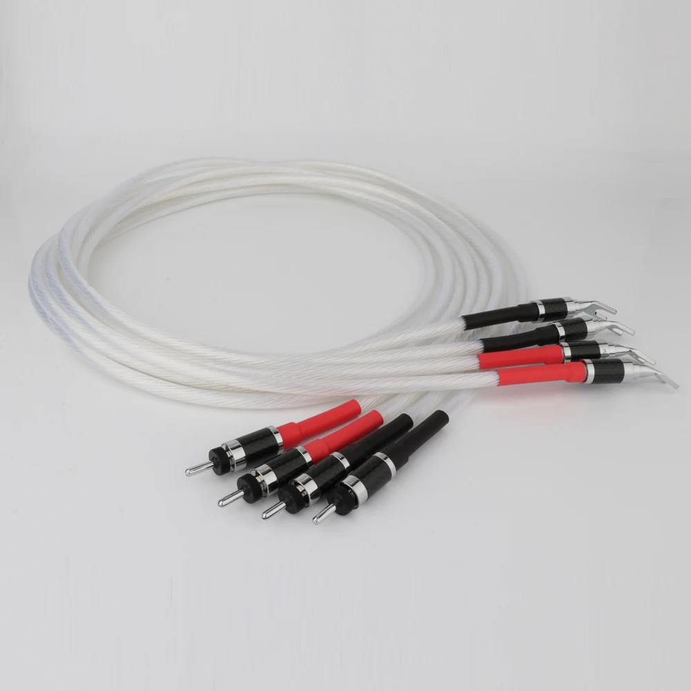 

Hi-End 7N OCC посеребренный акустический кабель с позолоченным разъемом типа «банан-Y», громкий динамик, кабель Hi-Fi, аудиокабель