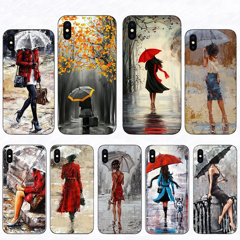 Girl in the Rain Oil painting art Phone Cover Case For Iphone X 11 pro Xs Max Xr 12 8 7 Plus 5 5s SE2020 Soft Black Coque Fundas
Girl in the Rain Oil painting art Phone Cover Case For Iphone X 11 pro Xs Max Xr 12 8 7 Plus 5 5s SE2020 Soft Black Coque Fundas