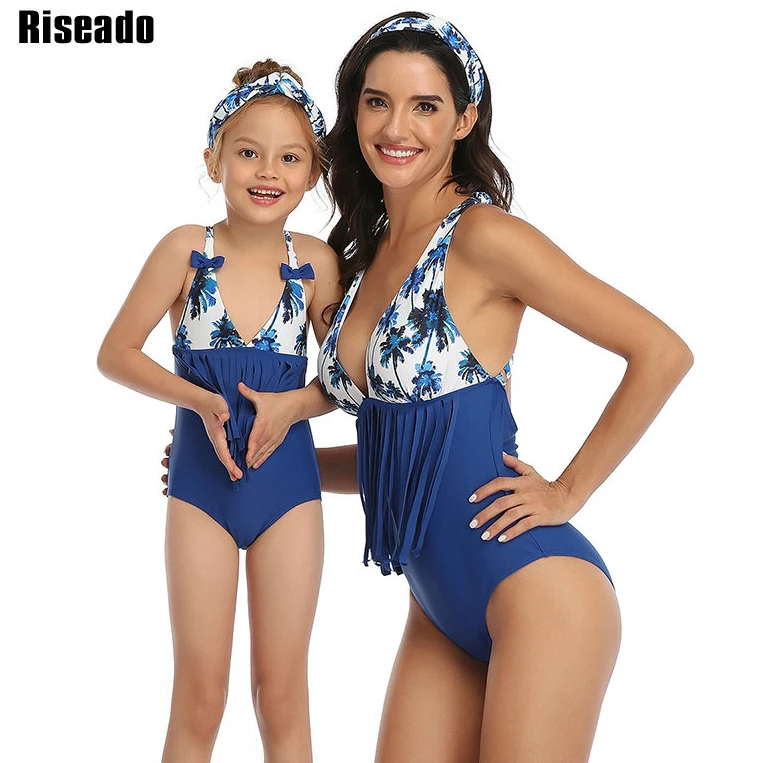 Riseado купальные костюмы V Neck Для женщин пикантные сапоги с бахромой Одна деталь