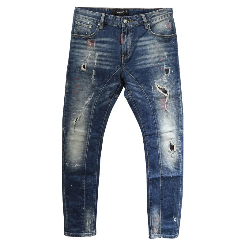 Italian Style Skinny Jeans Men Slim Fit Retro Blue Destroyed Ripped Jeans Male Baggy Pants Vintage Designer Hip Hop Jeans Hombre
Italian Style Skinny Jeans Men Slim Fit Retro Blue Destroyed Ripped Jeans Male Baggy Pants Vintage Designer Hip Hop Jeans Hombre