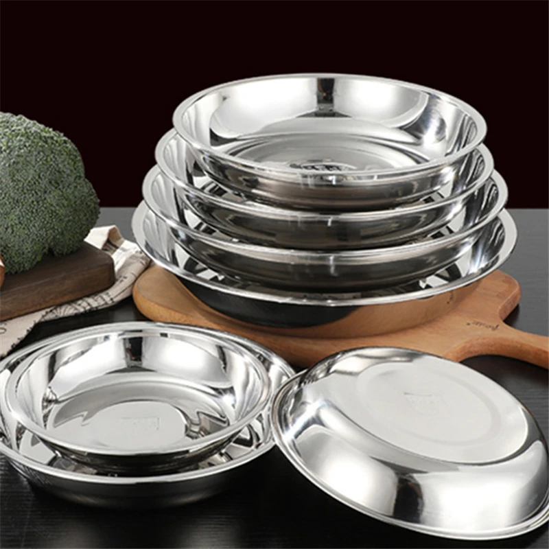 Multi-Size Stainless Steel Thicken Round Flat Dish Fruit Vegetable Noodle Steamed Plate Durable Storage Tray Kitchen Accessories
Multi-Size Stainless Steel Thicken Round Flat Dish Fruit Vegetable Noodle Steamed Plate Durable Storage Tray Kitchen Accessories