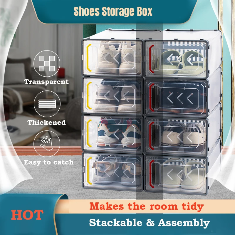 6PCS Clear Shoe Box Basketball Shoes Sneakers Organizer Transparent Kits Display Case Shoes Underwear Combination Cabinet
6PCS Clear Shoe Box Basketball Shoes Sneakers Organizer Transparent Kits Display Case Shoes Underwear Combination Cabinet