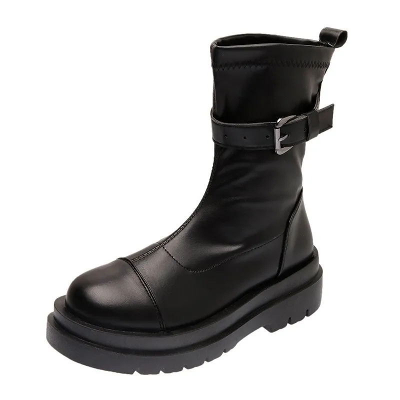 Motorcycle Boots Women Cow Leather Buckle Decoration Ladies Ankle Winter Boots Handmade
Motorcycle Boots Women Cow Leather Buckle Decoration Ladies Ankle Winter Boots Handmade