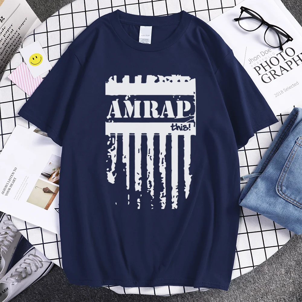 Мужские футболки с буквенным принтом AMRAP летняя брендовая одежда спортивная для