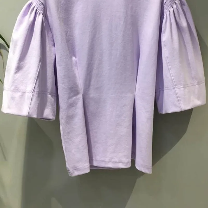 2021 Spring Summer New Graphic T Shirts Korean Pleated Puff Sleeve O-neck Tee Tops Causal Solid Women Tshirt
2021 Spring Summer New Graphic T Shirts Korean Pleated Puff Sleeve O-neck Tee Tops Causal Solid Women Tshirt
