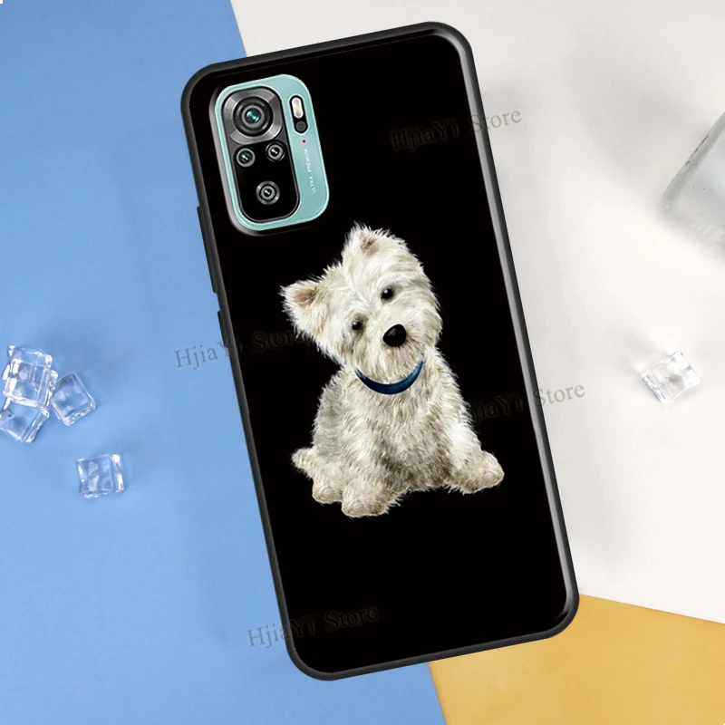 Чехол для Xiaomi Redmi Note 11 Pro 10 9 8 9S 10S с изображением собаки породы Мальтийская болонка-терьер и Вест-Хайленд-уайт-терьер.