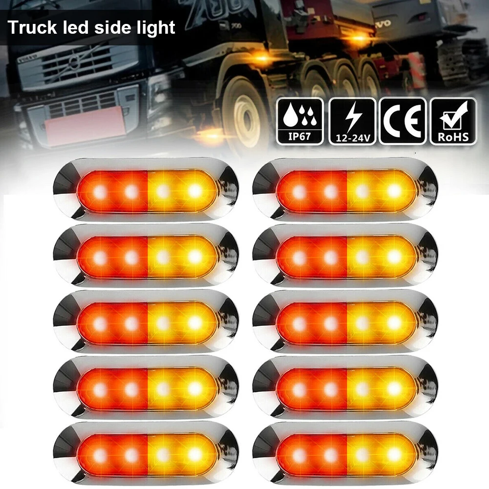 1/4/10Pcs 10-30V Trailer Truck Caravan 4LED Tail Lights Side Marker Lights Red Yellow Colors Indicator Warning Lights Signal
1/4/10Pcs 10-30V Trailer Truck Caravan 4LED Tail Lights Side Marker Lights Red Yellow Colors Indicator Warning Lights Signal