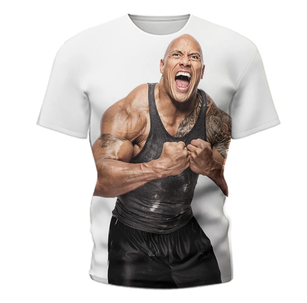 The latest Dwayne Douglas Johnson 3D printing T-shirt sports fitness men's short-sleeved cool casual universal fashion T-shirt
The latest Dwayne Douglas Johnson 3D printing T-shirt sports fitness men's short-sleeved cool casual universal fashion T-shirt