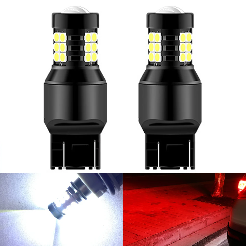 

2pcs 3157 P27/7W T20 W21/5W 7443 LED Canbus 7443 1157 BAY15D P21/5W LED DRL Auto Tail Brake Driving Lamp LED Car Light White Red