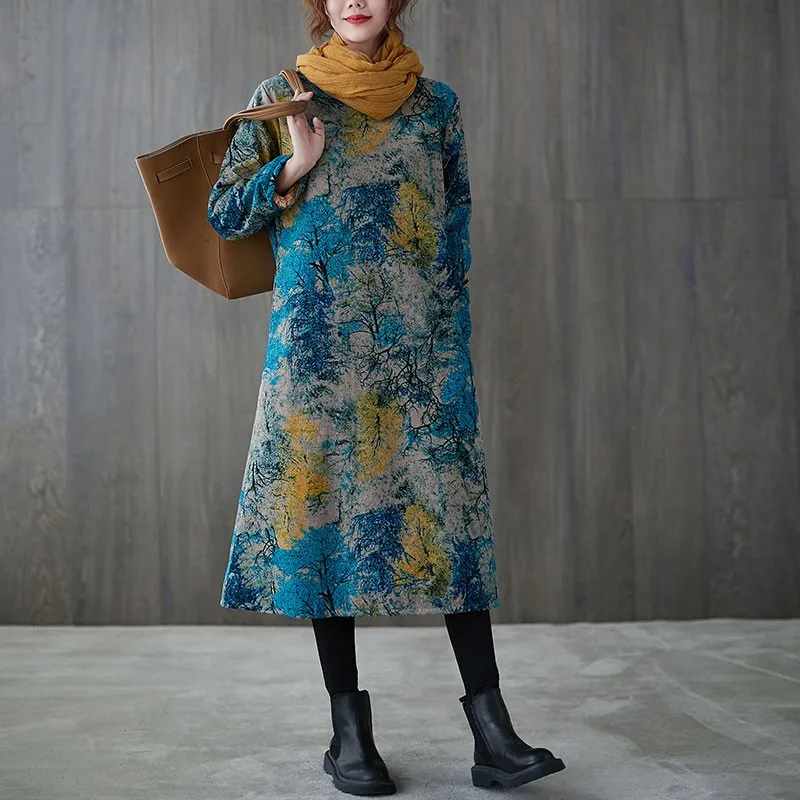 Plus Size Women Cotton Linen Casual Dress New 2020 Autumn Winter Vintage Print O-neck Loose Female Thick Warm Long Dresses S2519
Plus Size Women Cotton Linen Casual Dress New 2020 Autumn Winter Vintage Print O-neck Loose Female Thick Warm Long Dresses S2519