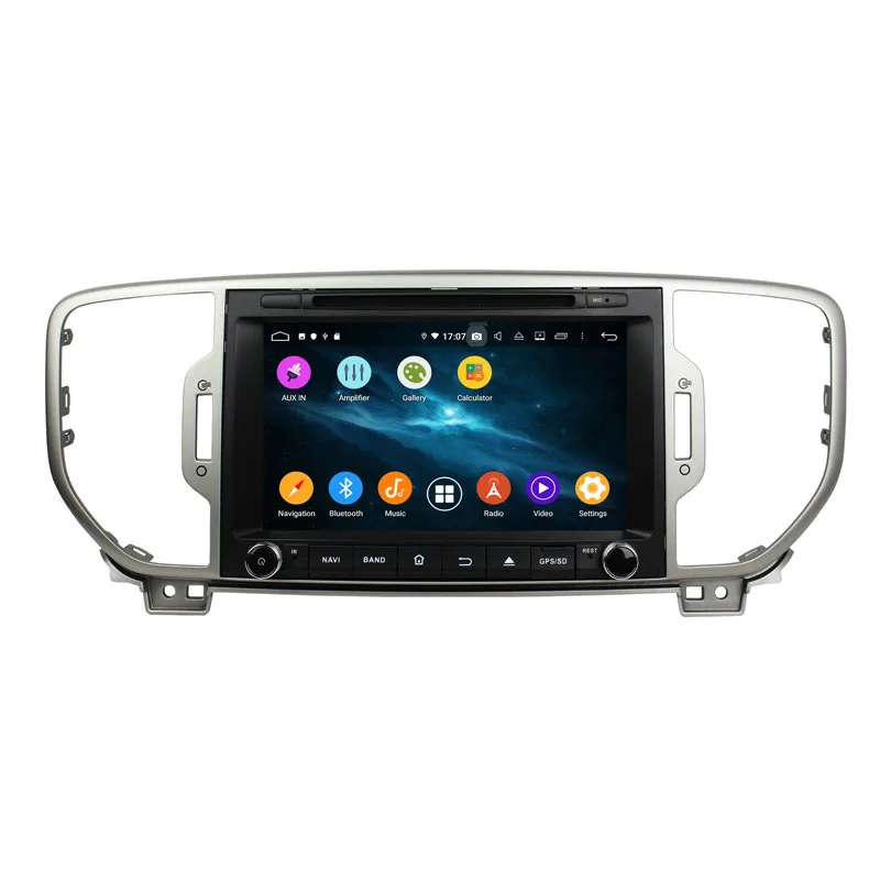 Автомобильный мультимедийный плеер DVD 8 дюймов 6 ядер PX6 Android 9 0 для KIA Sportage 2016