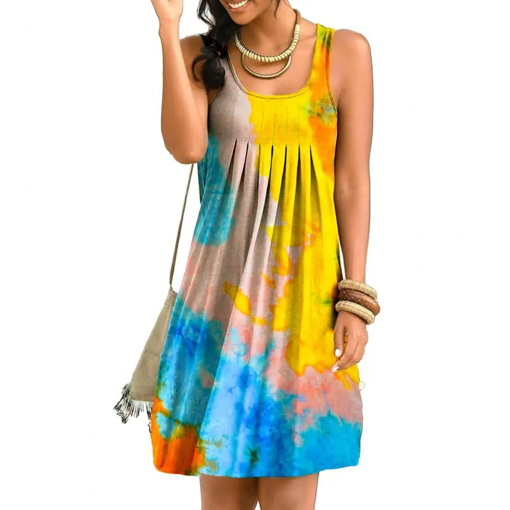 Plus Size Women Dress Fashion Tie Dye Print Shoulder Strap Female Sundress Round Neck Sleeveless Summer Women Dresses Robe Femme
Plus Size Women Dress Fashion Tie Dye Print Shoulder Strap Female Sundress Round Neck Sleeveless Summer Women Dresses Robe Femme