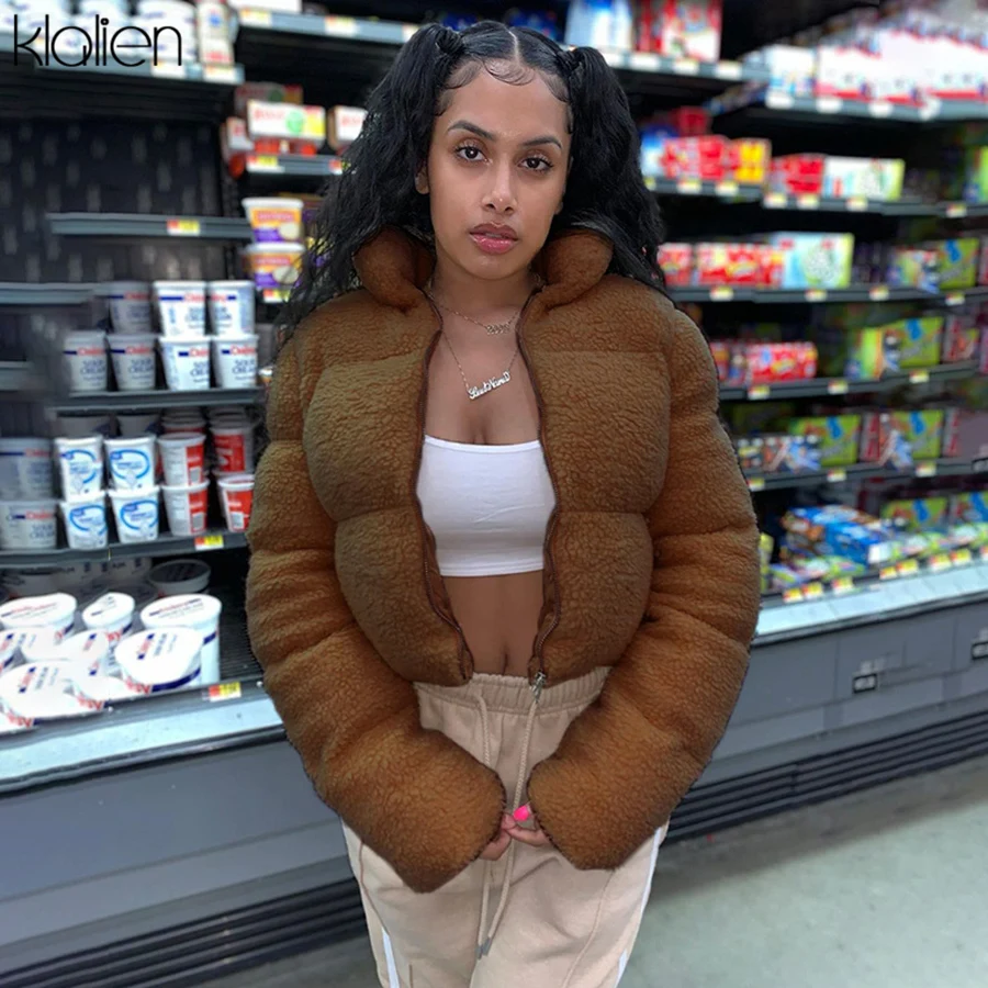KLALIEN Autumn Winter Thicken Plush Padded Jacket Women Long Sleeve Zipper Solid Black Coat Office Lady Slim Wild Female Top
KLALIEN Autumn Winter Thicken Plush Padded Jacket Women Long Sleeve Zipper Solid Black Coat Office Lady Slim Wild Female Top