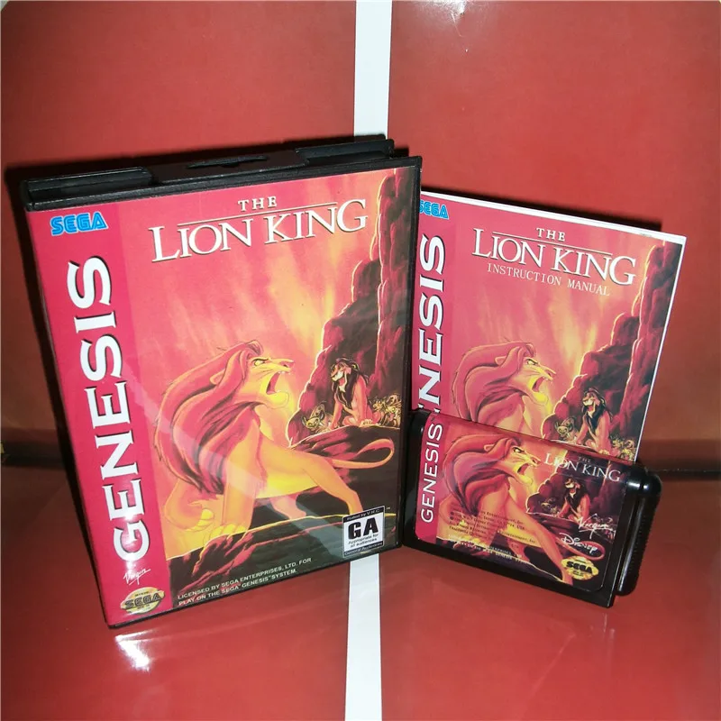 Чехол Lion King US с коробкой и руководством для Sega Megadrive Genesis игровая консоль 16 бит MD