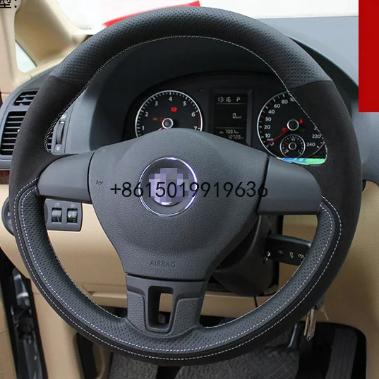 DIY Steering Wheel Cover for Volkswagen Touran Car Special Hand-stitched Black Leather Covers
DIY Steering Wheel Cover for Volkswagen Touran Car Special Hand-stitched Black Leather Covers