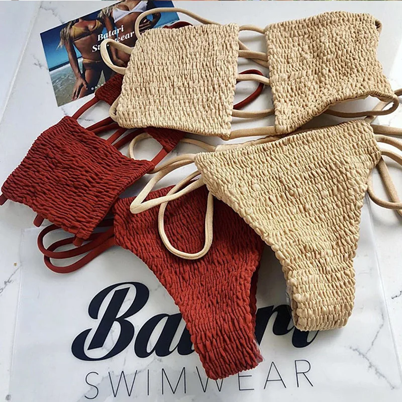 Sexy High Wasted Swimsuits Women 2 Pieces Bandeau Bikini Set Push Up Bra Summer 2021 New Top Mujer Swimwear Bathing Suit Bather 
Sexy High Wasted Swimsuits Women 2 Pieces Bandeau Bikini Set Push Up Bra Summer 2021 New Top Mujer Swimwear Bathing Suit Bather