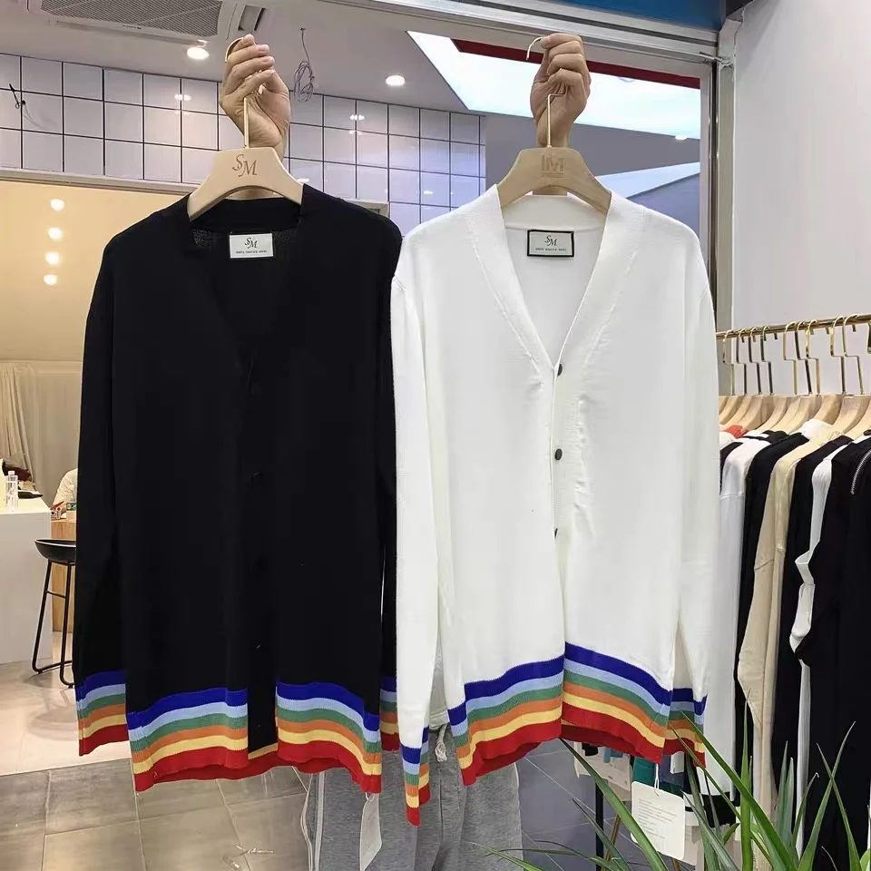 Men's Fashion Brand Color Bright Cardigan Sweater Top Long Sleeve Knit Sweater Striped V Neck Slim Pullover Luxury Sweater
Men's Fashion Brand Color Bright Cardigan Sweater Top Long Sleeve Knit Sweater Striped V Neck Slim Pullover Luxury Sweater
