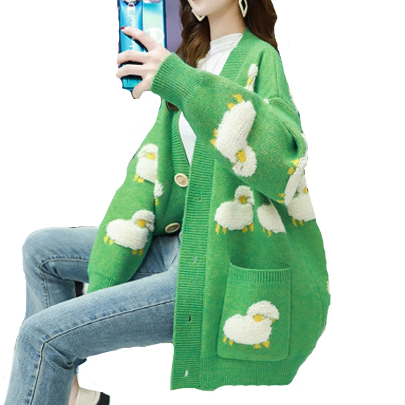 2020 Auutmn Winter Loose Sweaters Thick Long Sleeve Korean Chic Lazy Style Street Fashion One Size Pullovers Knitted Casual Top