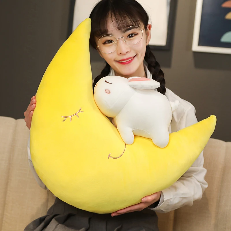 55CM Super Soft Large Yellow Moon Rabbit Stuffed Plush Toy Pillow Creative Home Decoration Toy Cushion Children's Birthday Gift
55CM Super Soft Large Yellow Moon Rabbit Stuffed Plush Toy Pillow Creative Home Decoration Toy Cushion Children's Birthday Gift