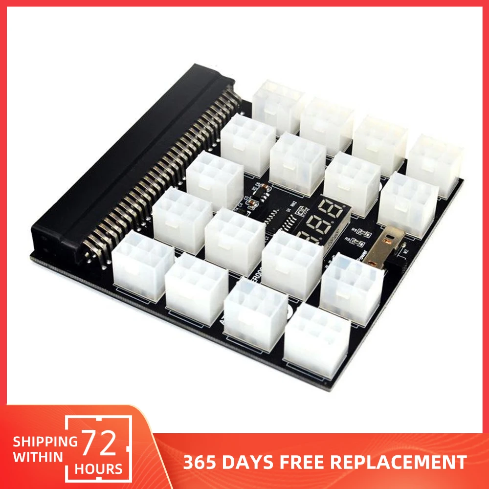 PCI-E 17x 6Pin Power Supply Breakout Board Adapter Converter 1200W For Ethereum BTC Antminer Miner Mining HP Server PSU GPU
PCI-E 17x 6Pin Power Supply Breakout Board Adapter Converter 1200W For Ethereum BTC Antminer Miner Mining HP Server PSU GPU