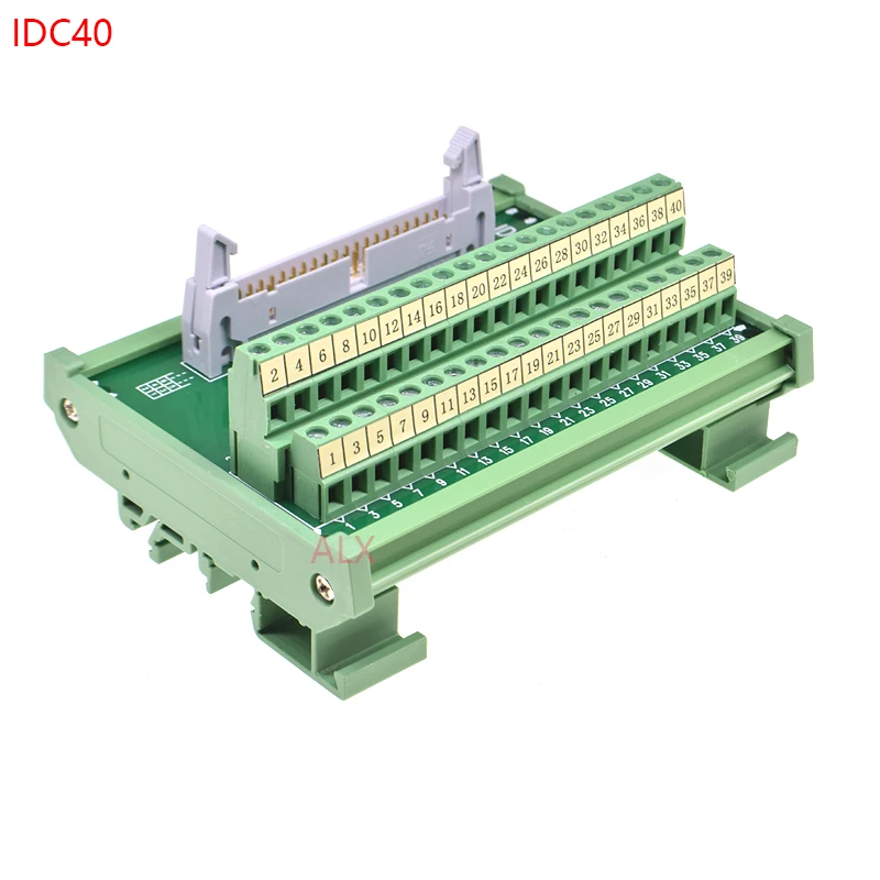 1 шт. 40 контактный штырьковый разъем IDC40P для монтажа на din рейку|Соединители| |